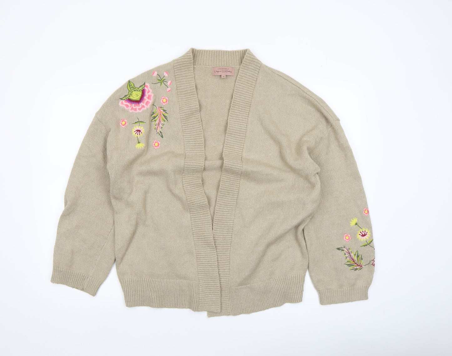 Womens UK Size M Little Mistress by Vogue Williams Beige Cardigan Jumper