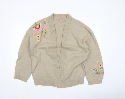 Womens UK Size M Little Mistress by Vogue Williams Beige Cardigan Jumper