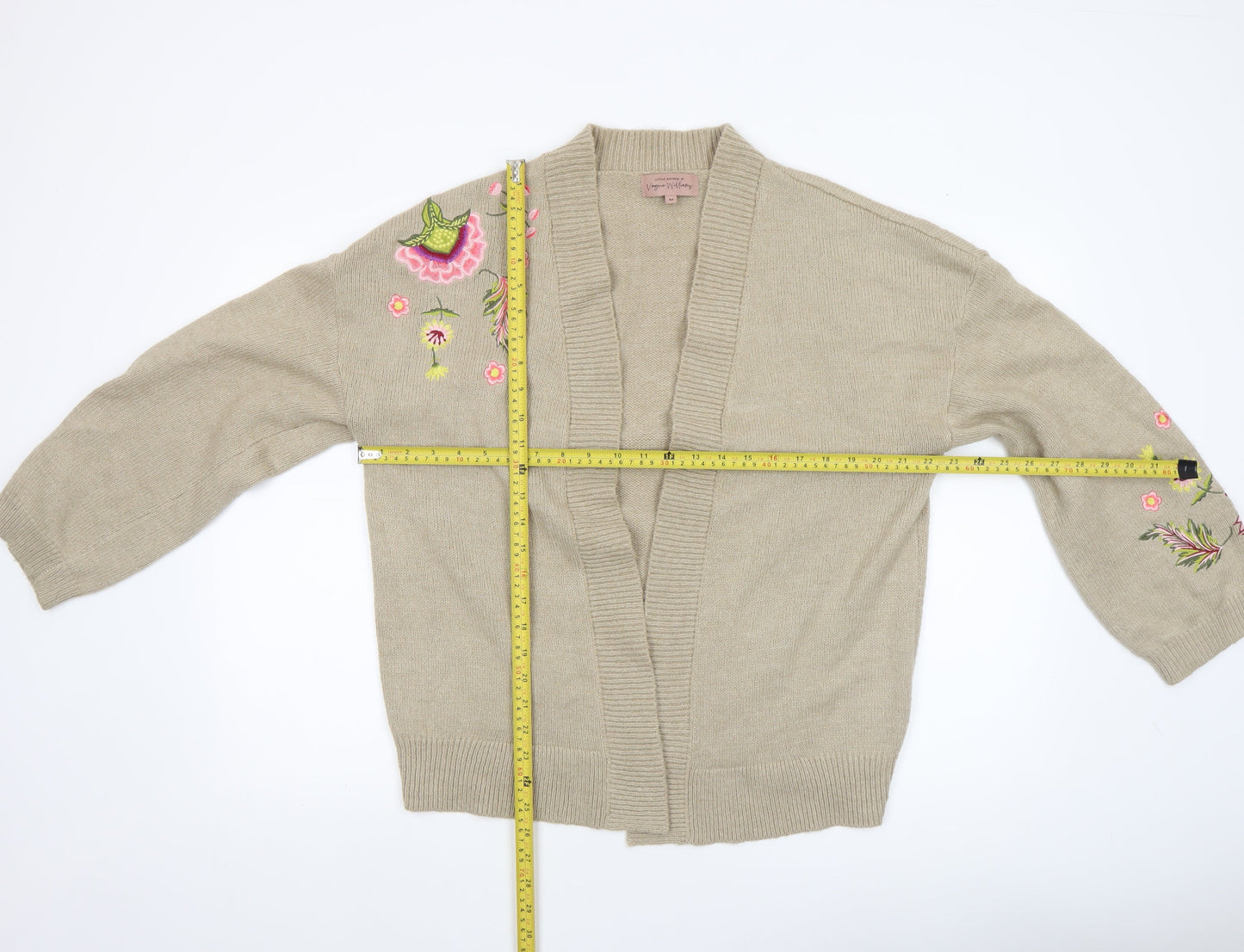 Womens UK Size M Little Mistress by Vogue Williams Beige Cardigan Jumper