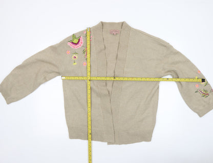 Womens UK Size M Little Mistress by Vogue Williams Beige Cardigan Jumper