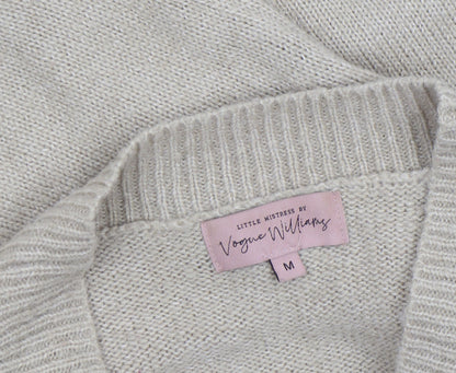 Womens UK Size M Little Mistress by Vogue Williams Beige Cardigan Jumper