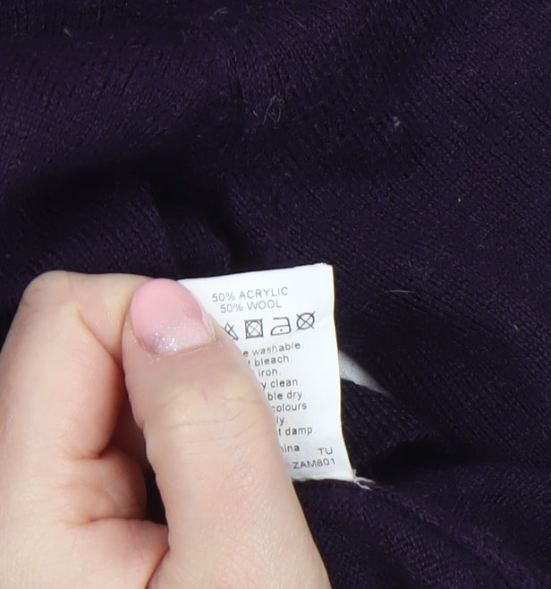 Mens UK Size L River Island Purple Pullover Jumper