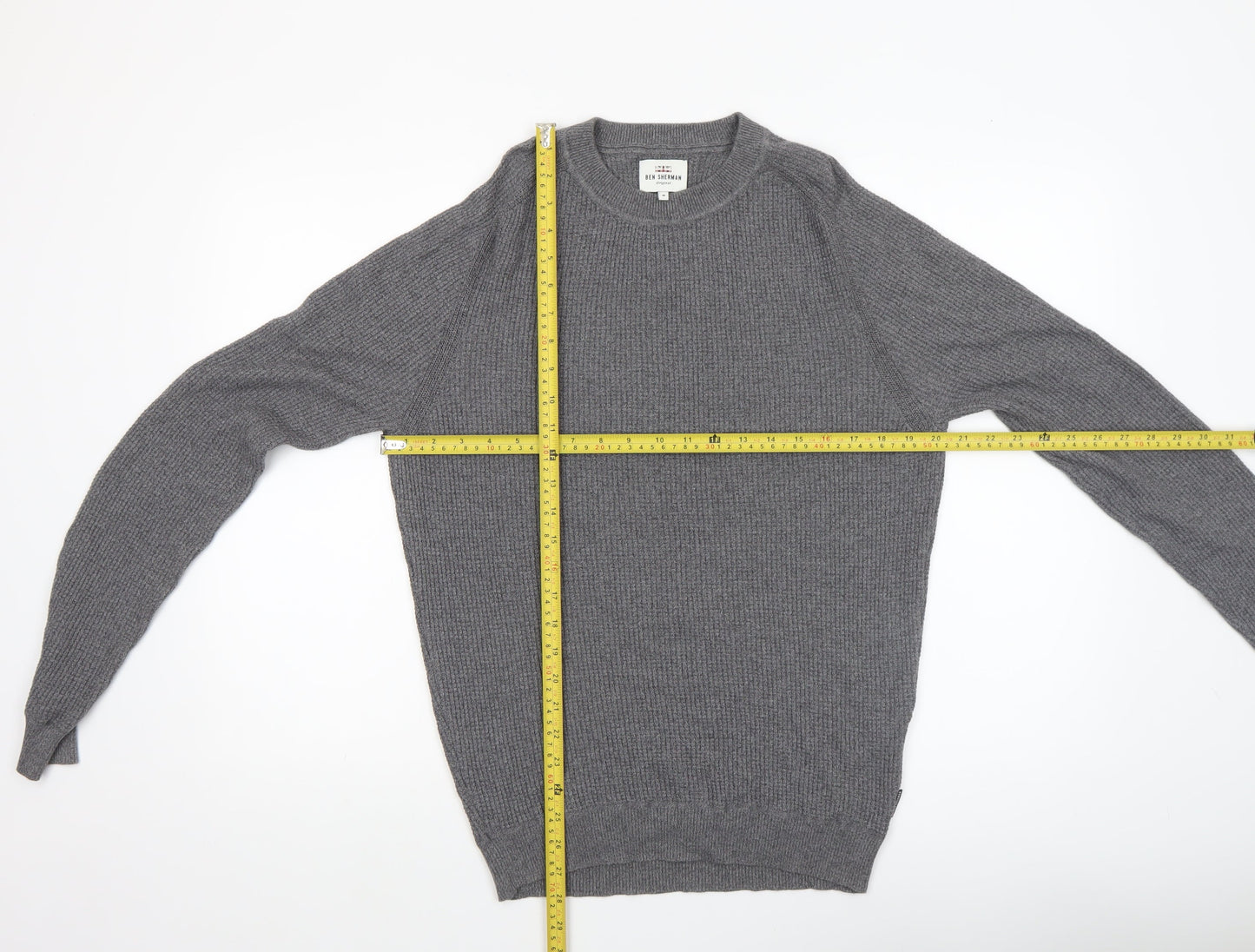 Mens UK Size M Ben Sherman Grey Pullover Jumper