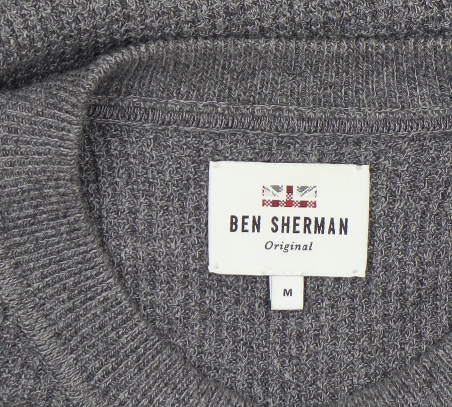 Mens UK Size M Ben Sherman Grey Pullover Jumper
