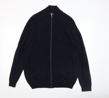 Mens UK Size L Marks and Spencer Black Full Zip Jumper