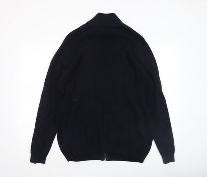 Mens UK Size L Marks and Spencer Black Full Zip Jumper