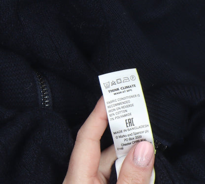 Mens UK Size L Marks and Spencer Black Full Zip Jumper