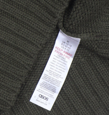 Womens UK Size M ASOS Green Pullover Jumper