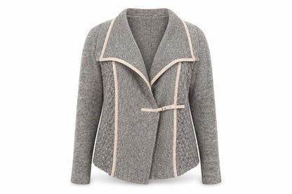 Womens UK Size 14 FRANK WALDER Grey Cardigan Jumper