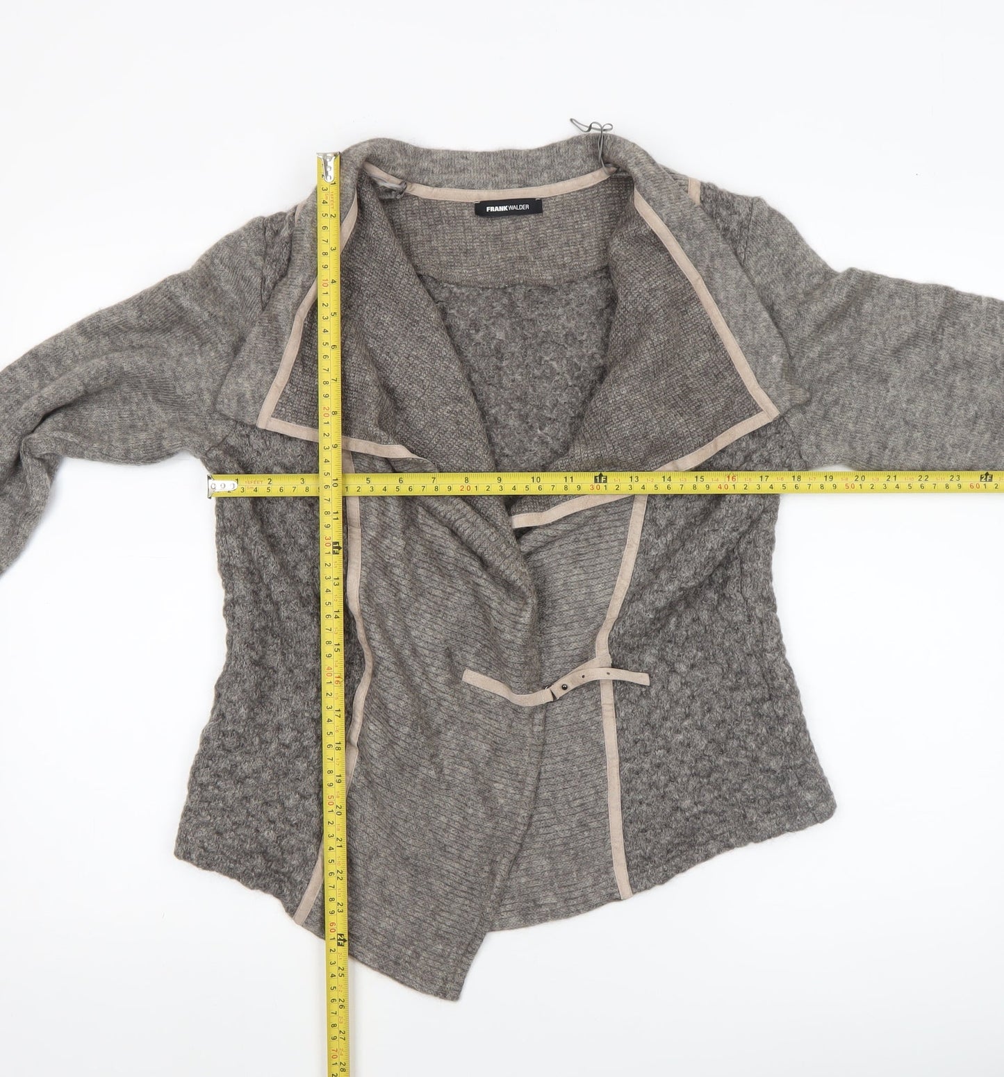 Womens UK Size 14 FRANK WALDER Grey Cardigan Jumper