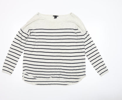Womens UK Size 12 H&M White Pullover Jumper