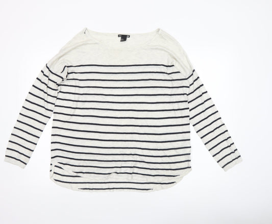 Womens UK Size 12 H&M White Pullover Jumper
