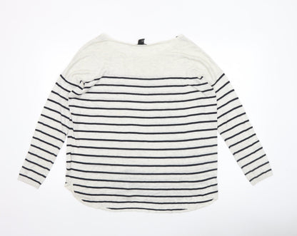 Womens UK Size 12 H&M White Pullover Jumper