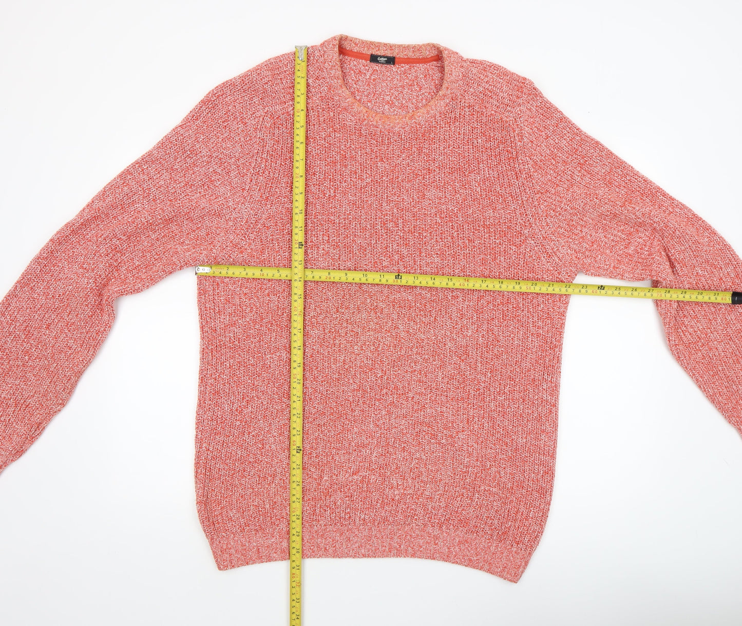 Mens UK Size L Cotton Traders Orange Pullover Jumper