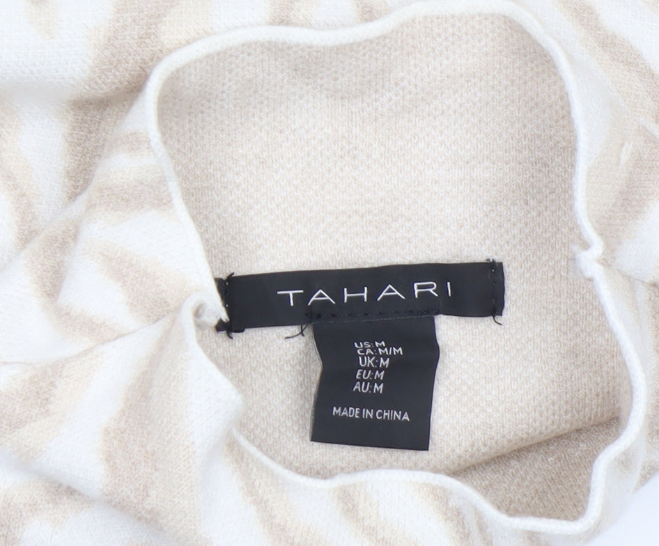 Womens UK Size M Tahari Beige Pullover Jumper