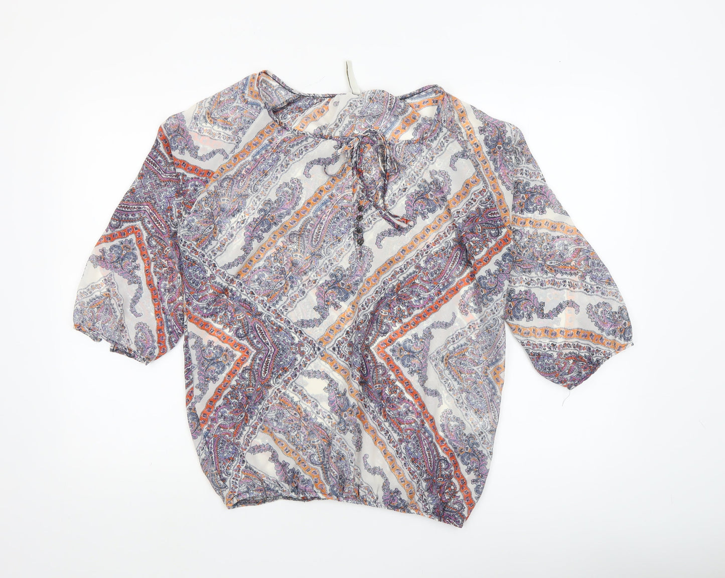 Womens UK Size 12 Stradivarius Multicoloured Tunic Blouse