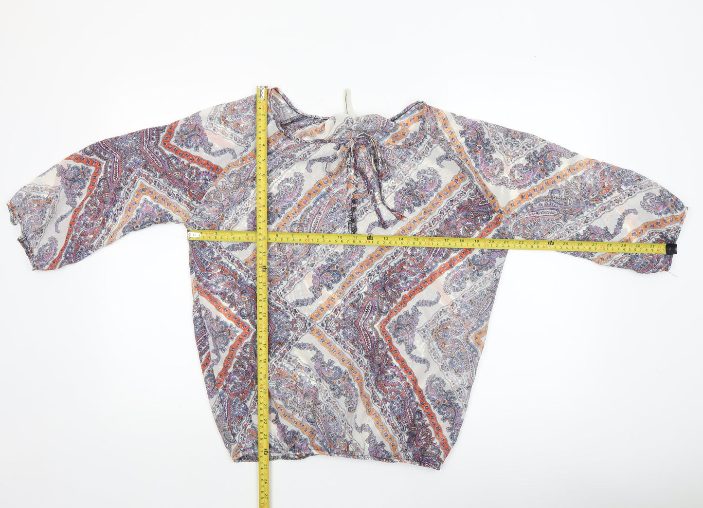 Womens UK Size 12 Stradivarius Multicoloured Tunic Blouse
