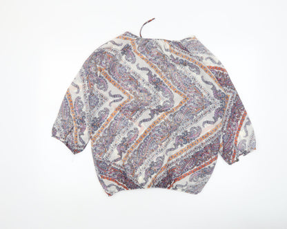 Womens UK Size 12 Stradivarius Multicoloured Tunic Blouse