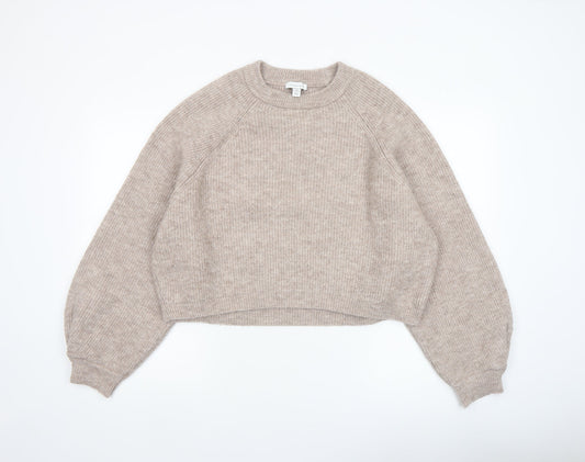 Womens UK Size M Topshop Beige Pullover Jumper