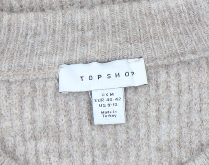 Womens UK Size M Topshop Beige Pullover Jumper