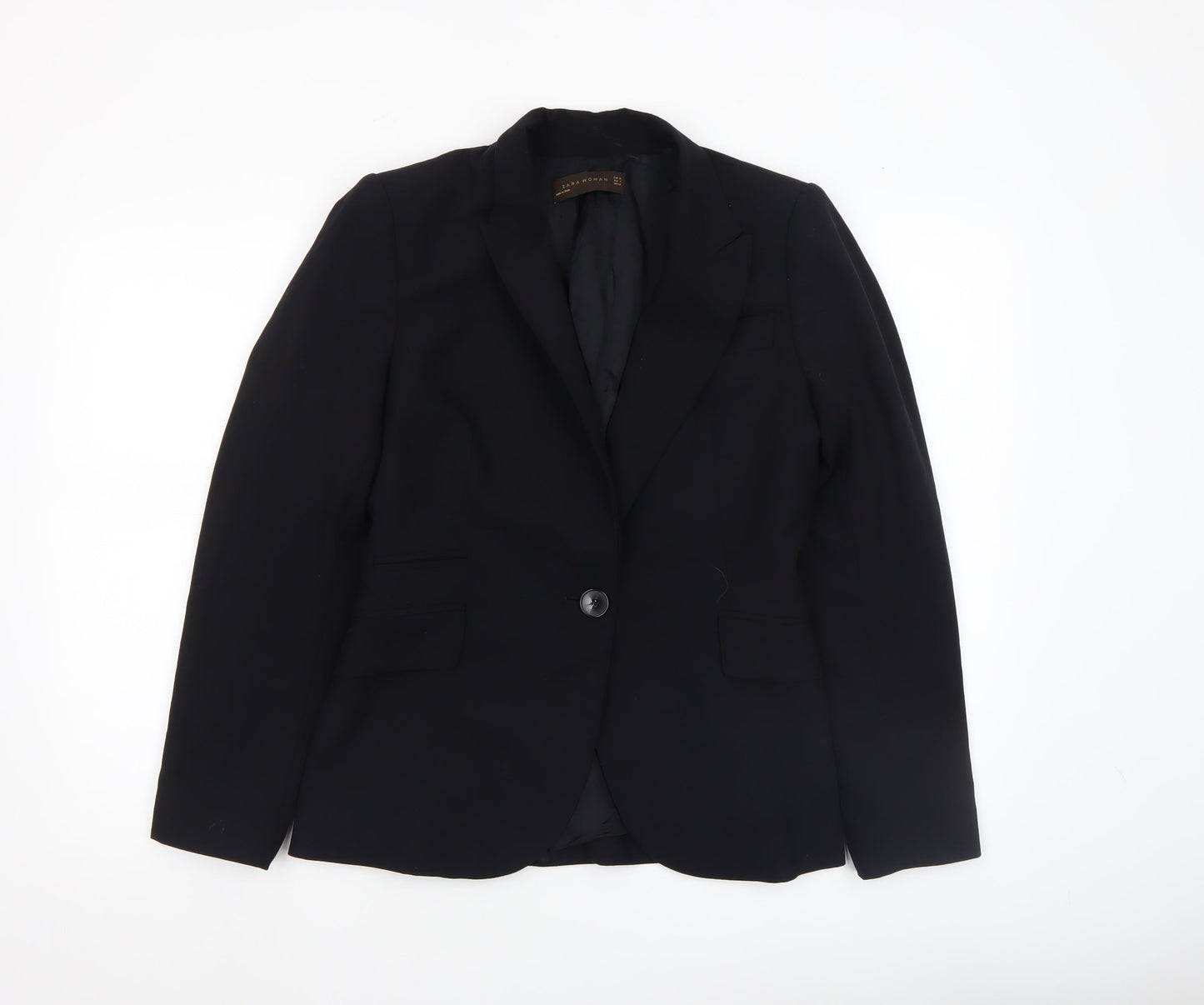 Womens UK Size 10 Zara Regular Black Blazer