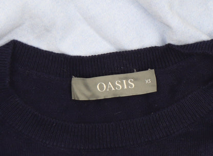 Womens UK Size XS Oasis Blue Pullover Jumper