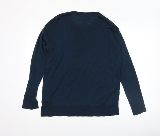 Womens UK Size M Jigsaw Blue Pullover Jumper