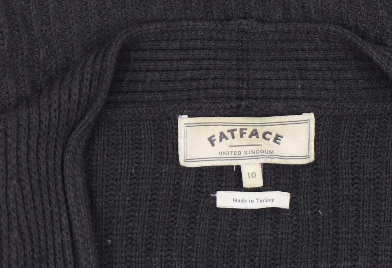 Womens UK Size 10 FatFace Black Cardigan Jumper