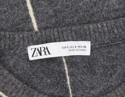 Womens UK Size S Zara Grey Pullover Jumper