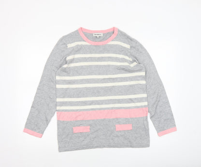 Womens UK Size L BASSINI Grey Pullover Jumper