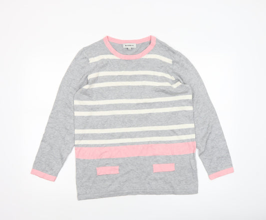 Womens UK Size L BASSINI Grey Pullover Jumper