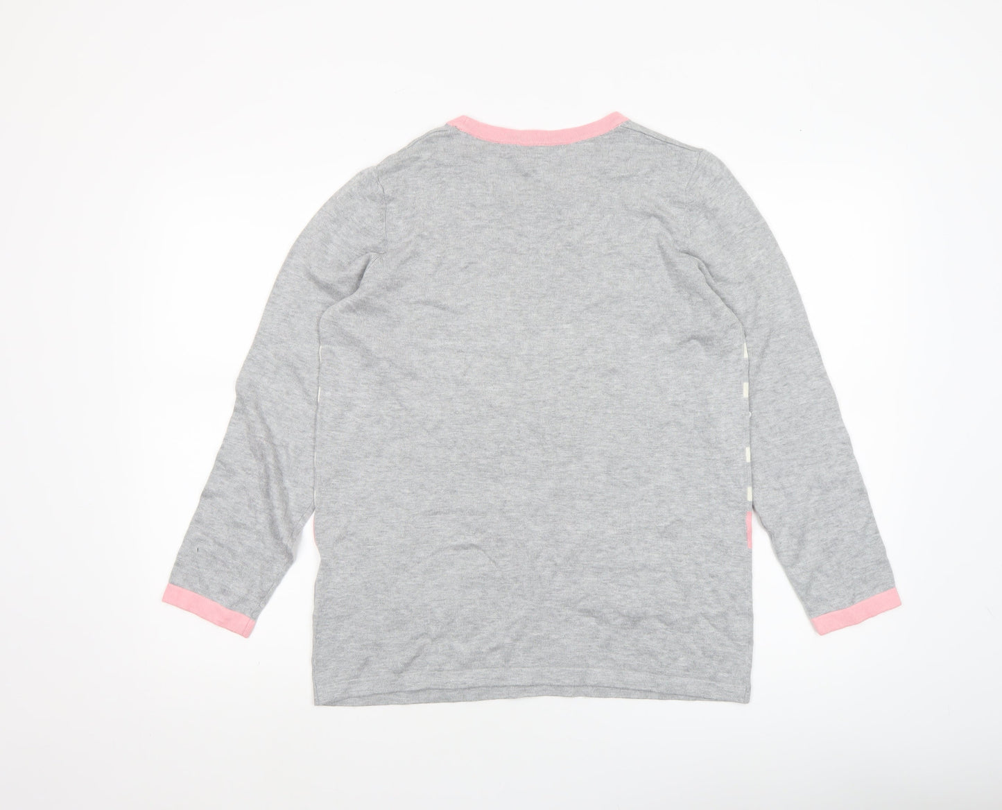 Womens UK Size L BASSINI Grey Pullover Jumper