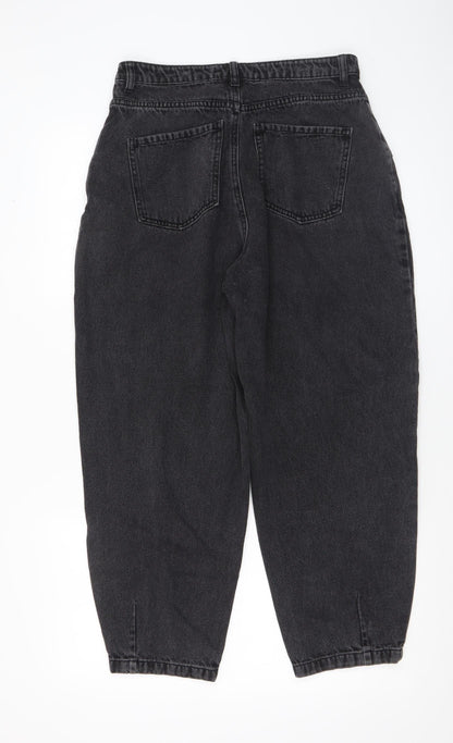Womens UK Size M Zara Relaxed Fit Mom Black Jeans