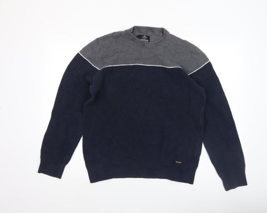Threadbare Men's Blue Grey Cotton Crew Neck Jumper XL