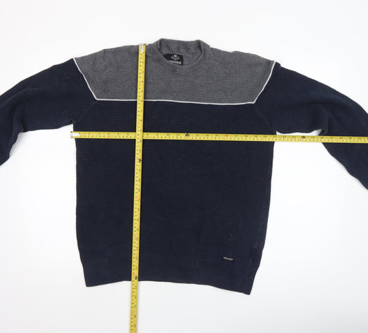 Threadbare Men's Blue Grey Cotton Crew Neck Jumper XL