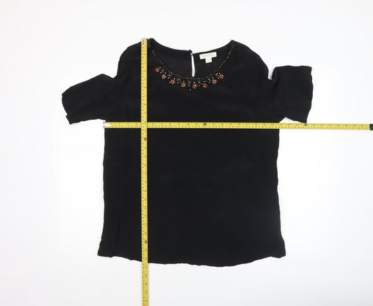 Womens UK Size 14 Monsoon Black Tunic Blouse