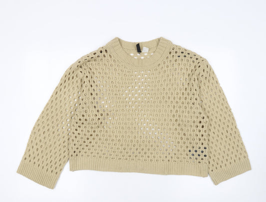 Womens UK Size 12 H&M Beige Pullover Jumper