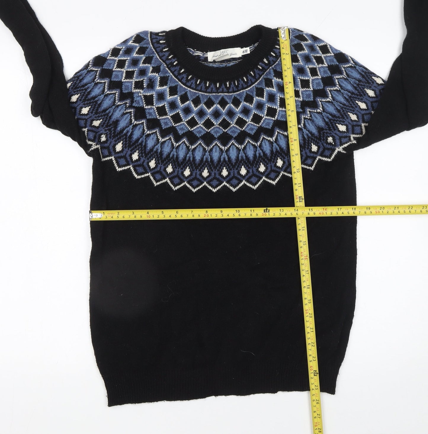 Mens UK Size M H&M Black Pullover Jumper