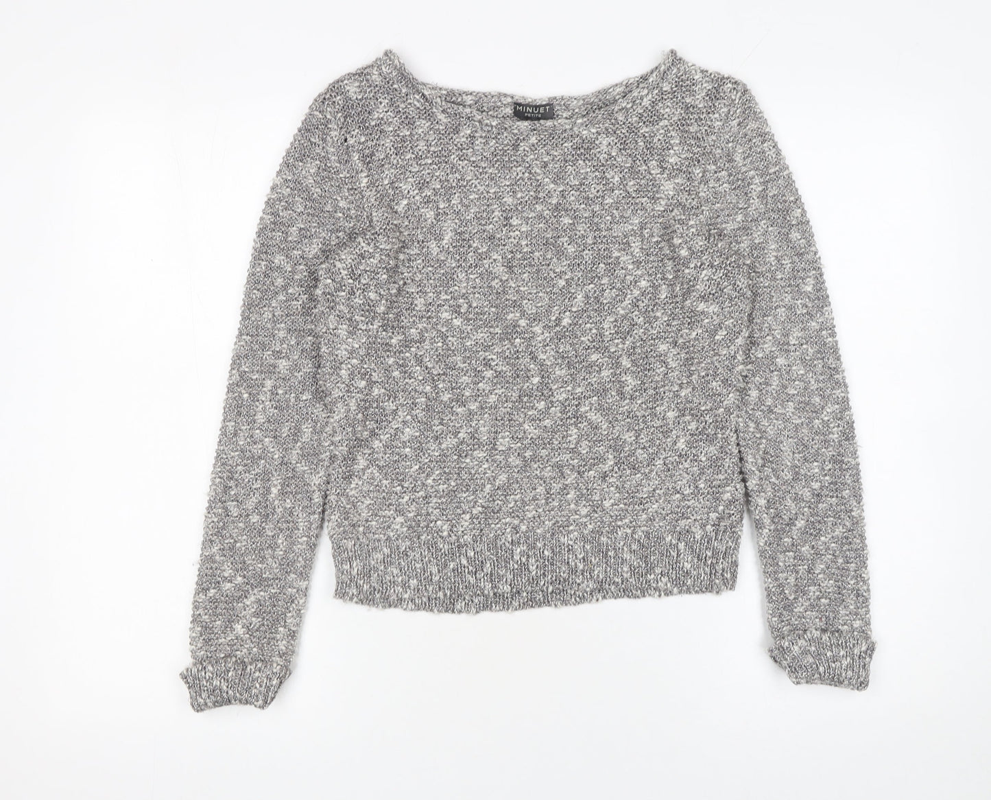 Womens UK Size S Minuet Petite Grey Pullover Jumper
