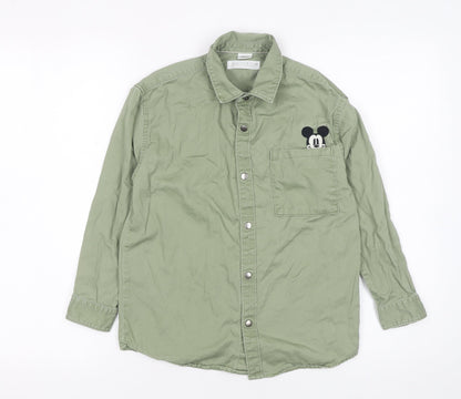 Boys UK Size 8 Years Zara Green Basic Button-Up