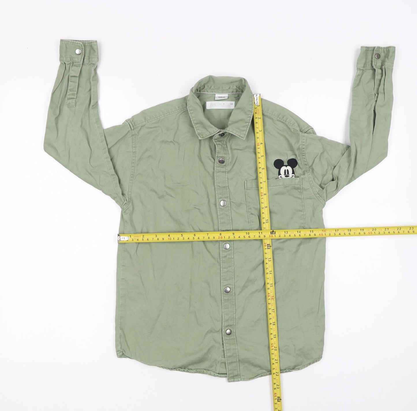Boys UK Size 8 Years Zara Green Basic Button-Up