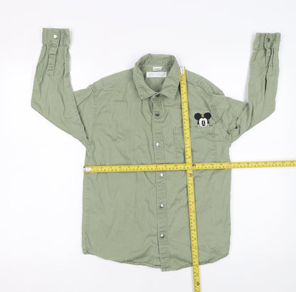 Boys UK Size 8 Years Zara Green Basic Button-Up