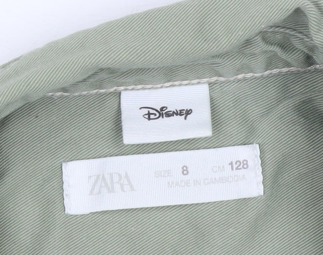Boys UK Size 8 Years Zara Green Basic Button-Up