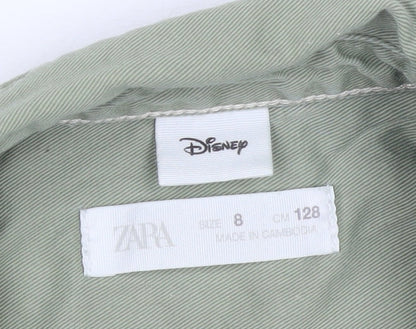 Boys UK Size 8 Years Zara Green Basic Button-Up
