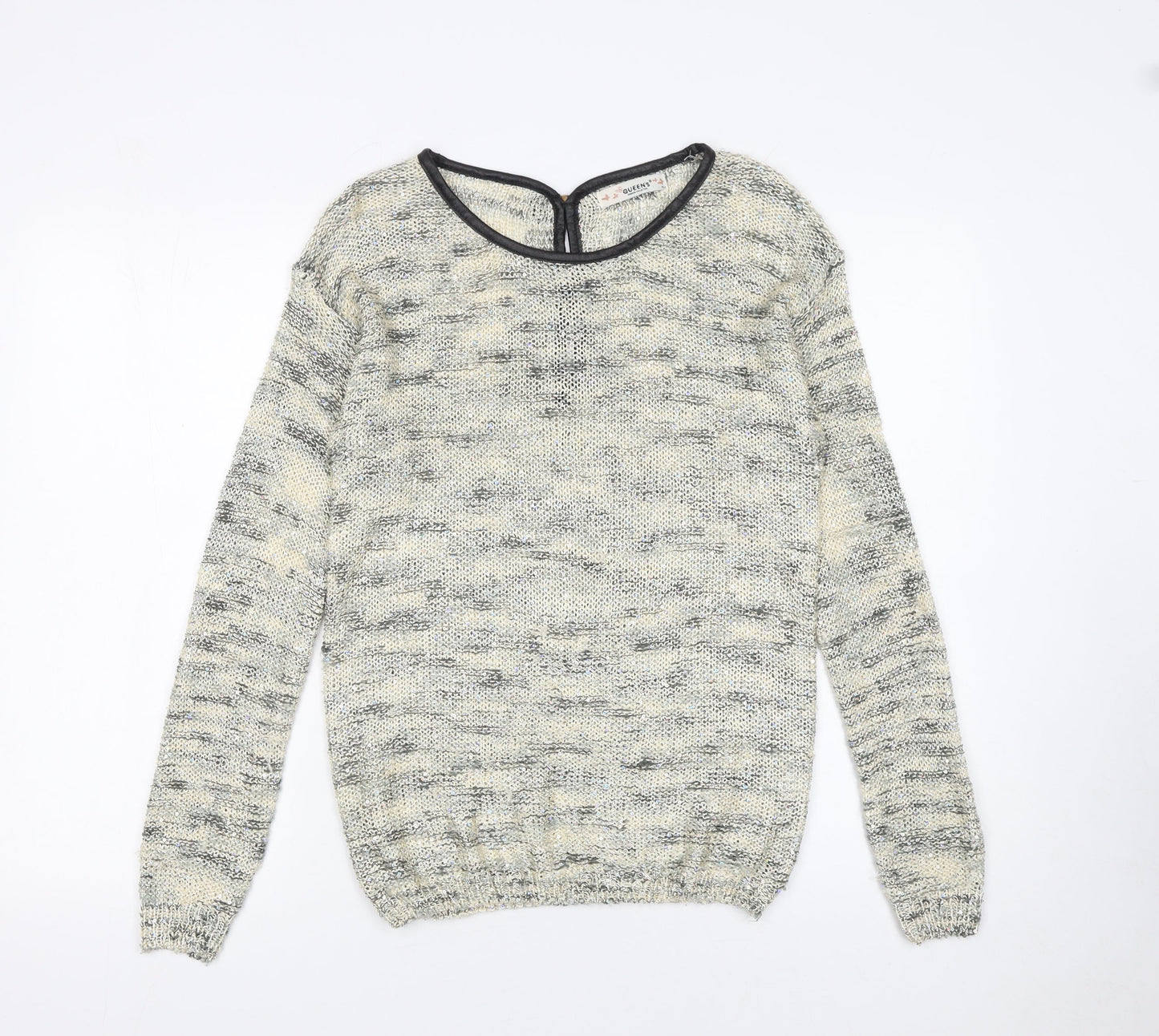 Womens UK Size S QUEEN'S Grey Pullover Jumper
