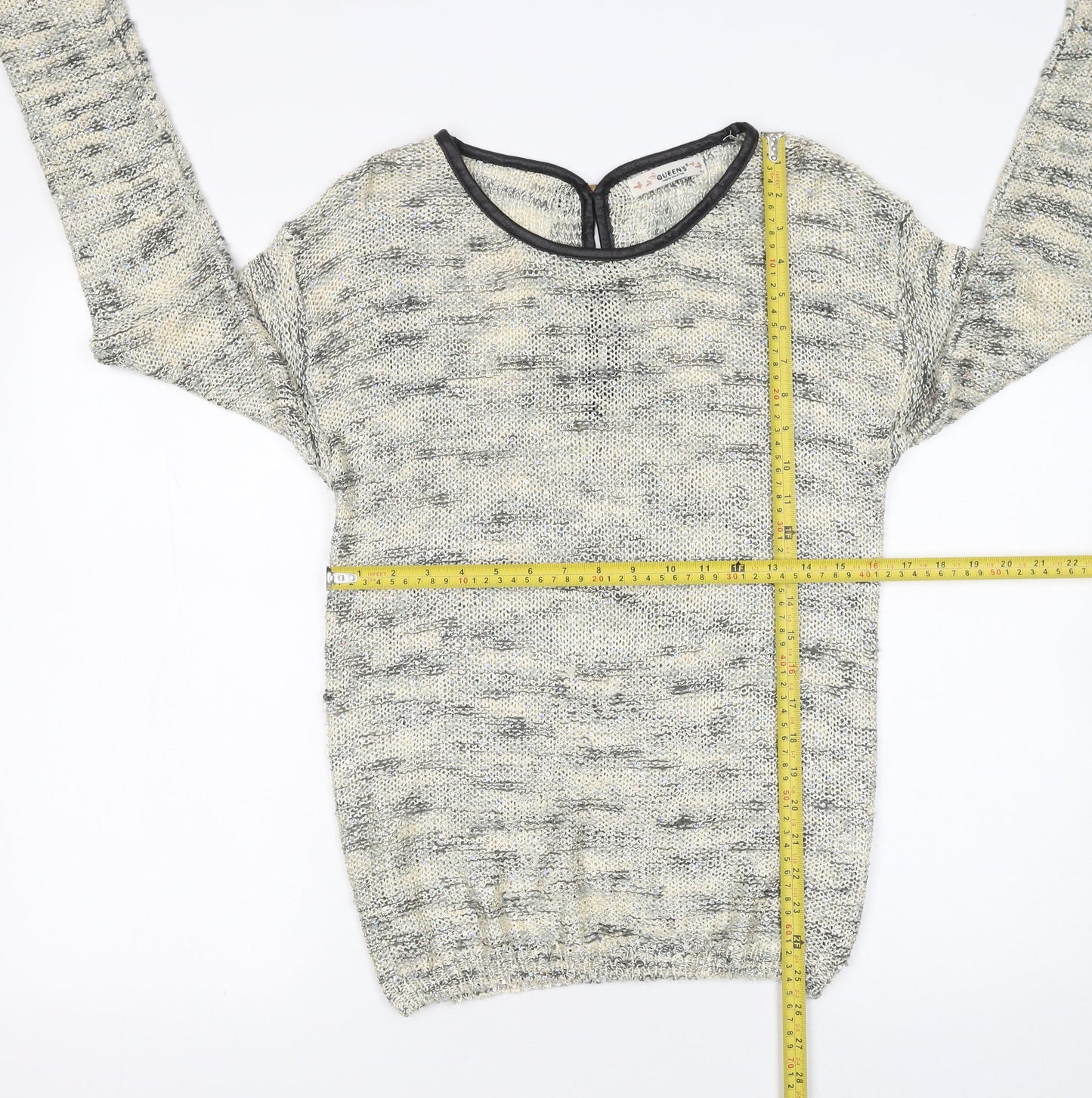 Womens UK Size S QUEEN'S Grey Pullover Jumper