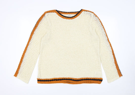 Womens UK Size L Papaya Ivory Pullover Jumper