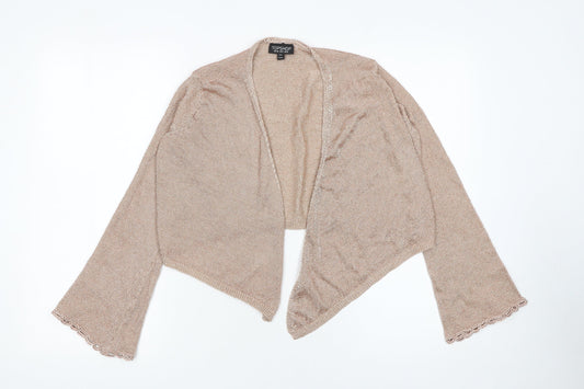 Womens UK Size 12 Topshop Beige Cropped Blouse