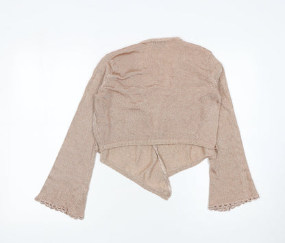 Womens UK Size 12 Topshop Beige Cropped Blouse