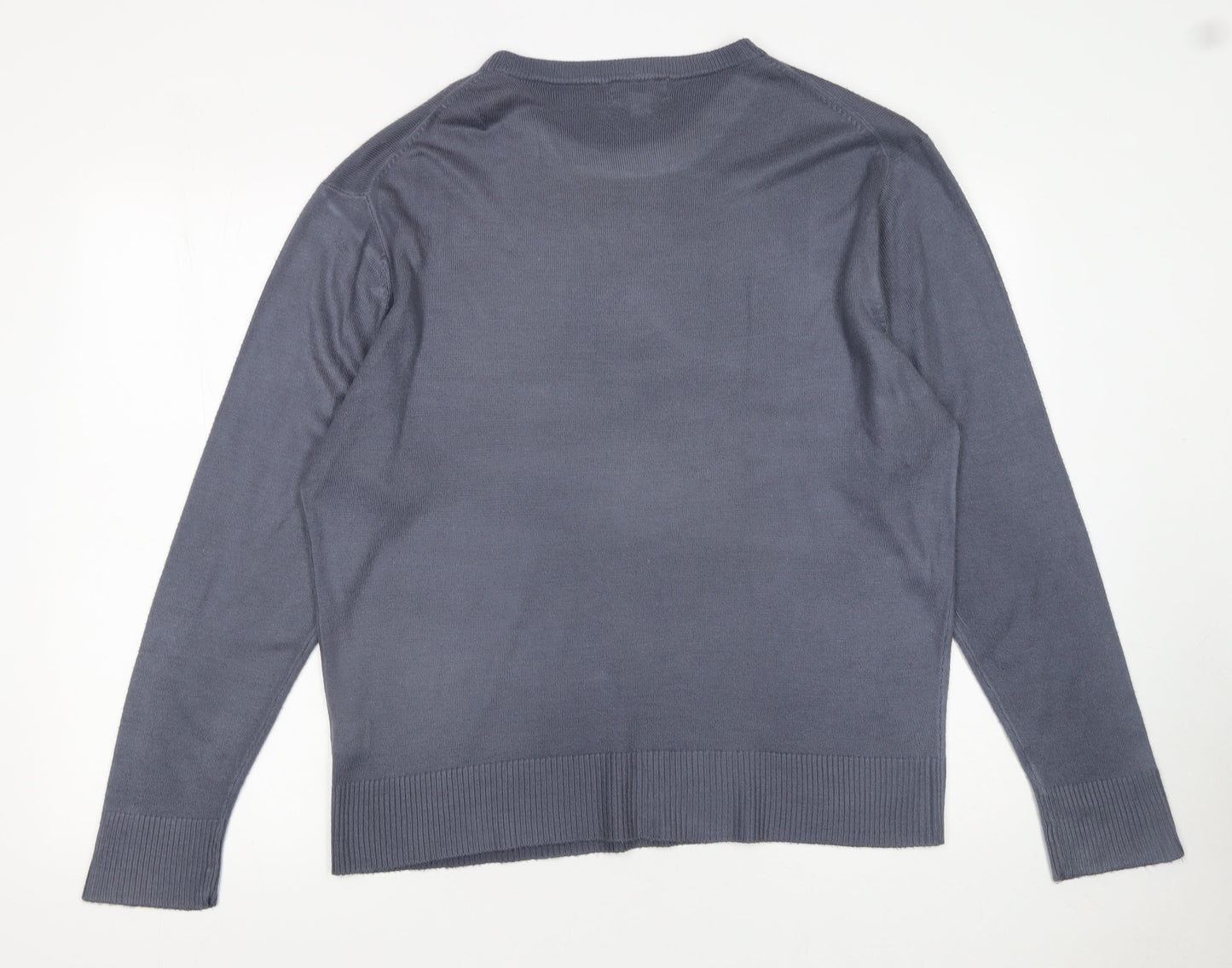 Mens UK Size L Le Shark Grey Pullover Jumper